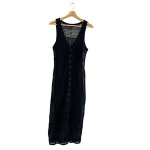 Rag & Bone Womens Medium Mae Crochet Knit Button Front Midi Dress New